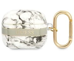 Apple AirPods 3 ausinių dėklas Guess AirPods Marble Strap Collection (GUA3HCHMAG) pilka
