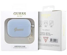 Apple AirPods Pro 2 Guess silikoninis Charm Heart Collection (GUAP2LSCHSB) ausinių dėklas mėlynos spalvos