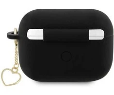 Apple AirPods Pro 2 Guess silikoninis Charm Heart Collection (GUAP2LSCHSK) ausinių dėklas juodos spalvos