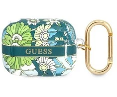 Apple AirPods Pro ausinių dėklas Guess AirPods Flower Strap Collection (GUAPHHFLN) žalios spalvos