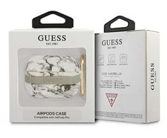 Apple AirPods Pro ausinių dėklas Guess AirPods Marble Strap Collection (GUAPHCHMAG) pilka