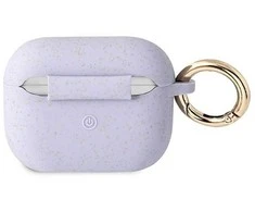 Guess GUAPSGGEU AirPods Pro dėklas violetinės spalvos Silicone Glitter