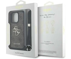 GUESS dėklas skirtas Apple iPhone 16 Pro GUHCP16LP4GMGCRW (CBDY PU 4G Big Logo W/Cord Strap) rudos spalvos