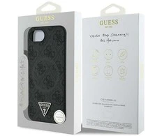 GUESS dėklas skirtas Apple iPhone 16e (SE 4 2025) compatible with MagSafe GUHMPSE4P4TDPK (PU 4G Triangle Logo) juodos spalvos