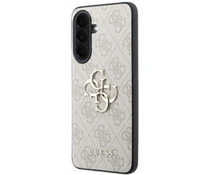 Guess PU 4G Metal Logo dėklas skirtas Samsung Galaxy A37 rožinės spalvos