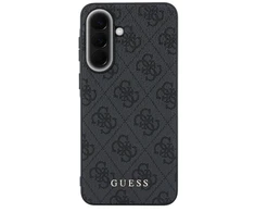 Guess PU 4G Metal Classic Logo dėklas skirtas Samsung Galaxy A37 pilkos spalvos