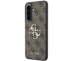 Guess PU 4G Metal Logo dėklas skirtas Samsung Galaxy A57 rudos spalvos