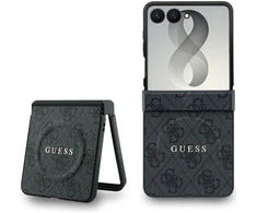 Guess PU Leather 4G Magnetic dėklas Samsung Galaxy Z Flip 8 juodos spalvos