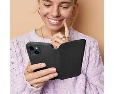Oem DUAL POCKET Book dėklas skirtas Xiaomi Redmi Note 14 5G juodos spalvos