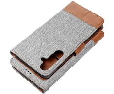 Dėklas Etipo Oem JEANS Book skirtas Xiaomi Redmi Note 14 4G (GLOBAL - 163,25mm x 76,55mm x 8,16mm) pilkos spalvos