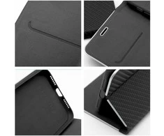 Dėklas Oem LUNA Book Carbon skirtas Samsung Galaxy S25 Plus juodos spalvos