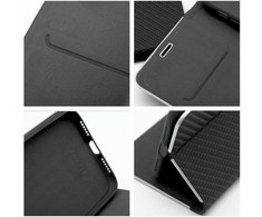 Dėklas Oem LUNA Book Carbon skirtas Samsung Galaxy S25 Ultra juodos spalvos