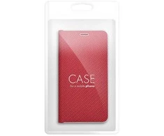 Dėklas Oem LUNA Book Carbon skirtas Xiaomi Redmi Note 14 4G (GLOBAL - 163,25mm x 76,55mm x 8,16mm) red