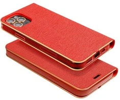 Dėklas Oem LUNA Book Gold skirtas Samsung Galaxy S25 Ultra raudonas