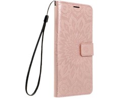 Oem MEZZO Book dėklas skirtas Samsung Galaxy S25 Ultra mandala rožinio aukso spalvos