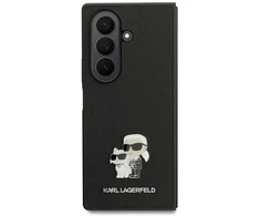 Karl Lagerfeld PU Saffiano Karl and Choupette dėklas skirtas Samsung Galaxy Z Fold 7 juodos spalvos
