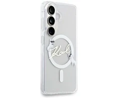 Karl Lagerfeld IML Choupette Karl Script Logo Magnetic dėklas skirtas Samsung Galaxy S26 Transparent