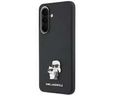 Dėklas Karl Lagerfeld Saffiano w/ Karl&amp;Choupette Metal Logo Samsung Galaxy A57 5G juodos spalvos