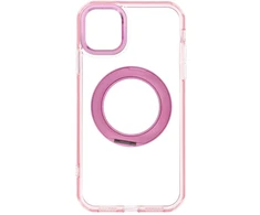 Dėklas Oem Case for iPhone 11 Frame Circle Stand compatible with MagSafe pink