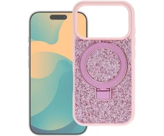 Dėklas Oem Case for iPhone 13 Quartz Circle Stand Mag Cover pink