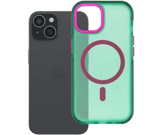 Dėklas iPhone 15 Forcell F-Protect Vivid Premium, suderinamas su MagSafe, žalias