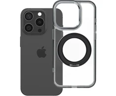 Oem Originalus „iPhone 15 Pro“ dėklas su apvaliu stovu, suderinamas su „MagSafe“ ir juodas