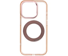 Oem dėklas iPhone 15 Pro su rėmeliu, apskritu stovu, suderinamas su MagSafe, auksinis