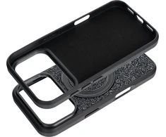 Oem iPhone 15 Pro dėklas su Quartz Circle stovu Mag dangtelis juodas