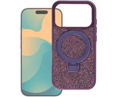 Oem dėklas iPhone 15 Quartz Circle Stand Mag Cover tamsiai vyšninei spalvai