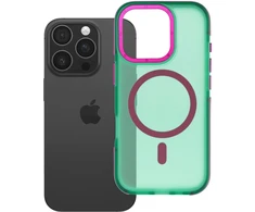 Dėklas iPhone 16 Pro Forcell F-Protect Vivid Premium, suderinamas su MagSafe, žalias