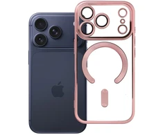 OEM dėklas, skirtas iPhone 17 Pro / 18 Pro, Electro Mag dėklas, suderinamas su MagSafe, auksinis-rose