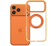 Prodigee OEM dėklas, skirtas iPhone 17 Pro Max / 18 Pro Max (žemas kameros kraštas), apvalus stovas, suderinamas su MagSafe, oranžinis