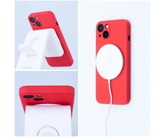 Oem Dėklas na Samsung A08 Silicone Mag Cover zgodne su MagSafe (camera protection) raudona
