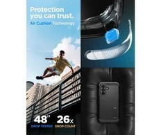 Dėklas Spigen Tough Armor Galaxy A37 5G juodas