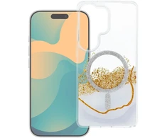 Oem Dėklas na Samsung S24 / S25 Golden zgodne su MagSafe balta