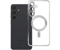 Oem ELECTRO MAG DANGTELIS Suderinamas su „MagSafe“ dėklas, skirtas SAMSUNG S25 FE, sidabrinis