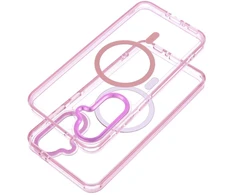 Oem Dėklas na Samsung S25 FE / S26 FE Frame Clear Hybrid Mag Cover zgodne su MagSafe pudrowy róż