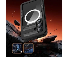 Dėklas na Samsung S26 PLUS wodoodporne Shellbox Mars su metalowym ringiem juoda