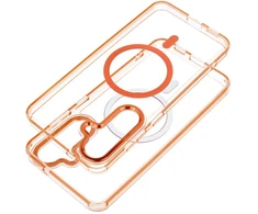 Oem Dėklas na Xiaomi Redmi 17 4G / 5G Frame Clear Hybrid Mag Cover zgodny su MagSafe oranžinė