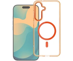 Oem Dėklas na Xiaomi Redmi 17 4G / 5G Frame Clear Hybrid Mag Cover zgodny su MagSafe oranžinė