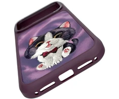 Dėklas NIMMY case BIG EYED CREAM CAT for IPHONE 18 Pro Max/17 Pro Max violetinė