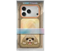 Dėklas NIMMY case BIG EYED LYING TEDDY POODLE compatible with MagSafe for IPHONE 18 Pro/17 Pro ruda