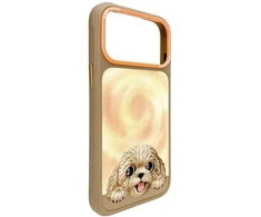 Dėklas NIMMY case BIG EYED LYING TEDDY POODLE compatible with MagSafe for IPHONE 18 Pro Max/17 Pro Max ruda