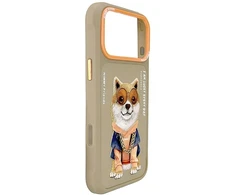 Dėklas NIMMY case GLASSES COOL DOG for IPHONE 18 Pro Max/17 Pro Max beige