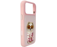 Dėklas NIMMY case GLASSES COOL DOG for IPHONE 18 Pro/17 Pro pink