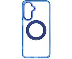 Dėklas Samsung A17 / A18 Frame Circle Stand, suderinamas su MagSafe, tamsiai mėlynas