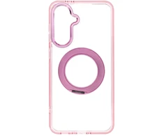 Dėklas Samsung A56 Frame Circle Stand, suderinamas su MagSafe, rožinis.
