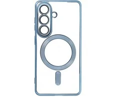 Dėklas Samsung S26 elektromagnetinės žurnalo dangtelis, suderinamas su „MagSafe“ ir mėlynas