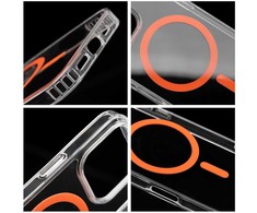 Oem Dėklas na Samsung A37 Drop Glue Colorful Ring Mag Cover zgodne su MagSafe oranžinė