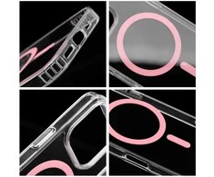 Dėklas Oem Spalvingas žiedinis „Drop Glue“ žurnalo dangtelis, suderinamas su „MagSafe“, tinka SAMSUNG A17, rožinis